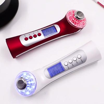 China 3MHZ Anti-Puffiness Ultrasound Face Massager Ion LED Photon Therapy Skin Rejuvenation Facial Lifting Acne Remover Anti Aging Beauty for sale