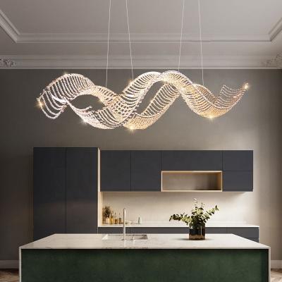 China Modern New Product Residential Decoration Custom Drop Steel Pendant Light Mall Crystal Modern Hotel Villa Chandelier for sale