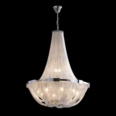 China Newest New Modern Chandelier Modern Luxury Large Pendant Light Tassel Silver Chain Chandelier for sale