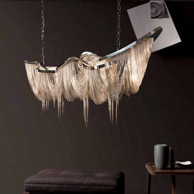 China Modern Create Bar Chandelier Luxury Light Italy Designer Hotel Postmodern Tassel Chain Light Chandelier for sale