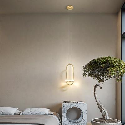 China JIAQI single long line chandelier living room modern high quality modern LED bedroom bedside pendant light for sale