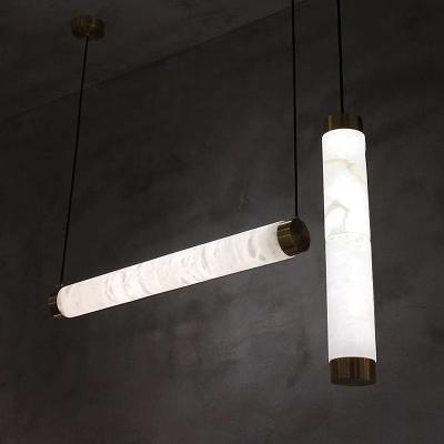 China Modern all light luxury simple lamp bar bedroom bedside chandelier chinese style small restaurant copper marble simple pendant light for sale