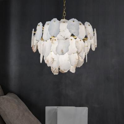 China Modern Minimalist LED Chandelier For Dining Room Living Room Marble Lamp Decor LED Hanging White Pendant Light for sale