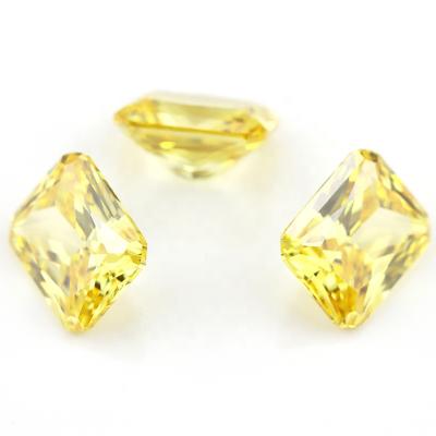 China CZ Yellow Gold Stone Simulator Cut Octagon Star Loose Gemstones 5x7mm~8x10mm for sale