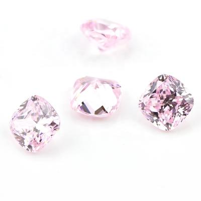 China Star Fancy Gem CZ Diamond Cushion Cut Loose Stone Light Pink Zircon Gemstone for sale