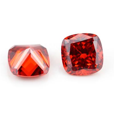 China Star Garnet Stone Cushion Cut Loose Red Zircon CZ Gemstone for sale