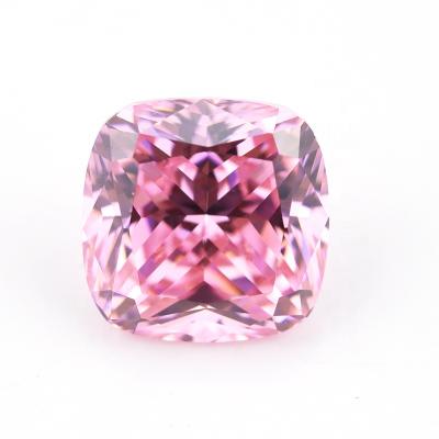 China Star Fancy Pink Color Stone Cushion Cut Synthetic Zircon Gemstones for sale