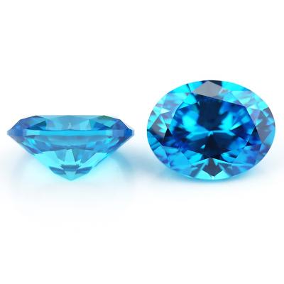 China Green Blue Star Topaz Stone Oval Blue Color Zircon Loose Cut Gemstone for sale