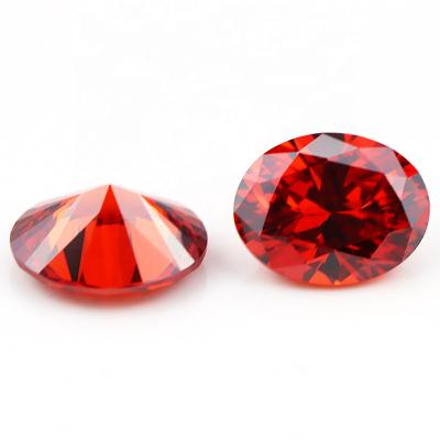 China Red Star Garnet Stone 7*9mm Oval Cut Loose Zircon Gemstone for sale