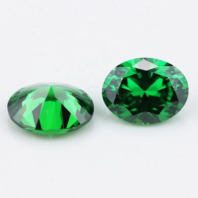 China Green Star Zircon Stone Oval Loose Cut Zircon Gemstone for sale