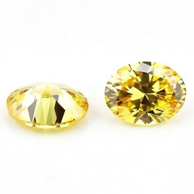 China Loose Shape Artificial Golden Yellow Oval Zircon Beads Star Gemstone Colorful Stone for sale