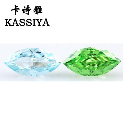 China NO Light Aquamarine And Marquis Cut Shape Green Zircon Stone Manufacturers for sale