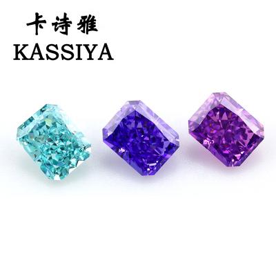 China Loose Purple Octagon Star Zircon Paraiba Tourmaline Gems Amethyst Radiant Cut Stone Gemstone for sale