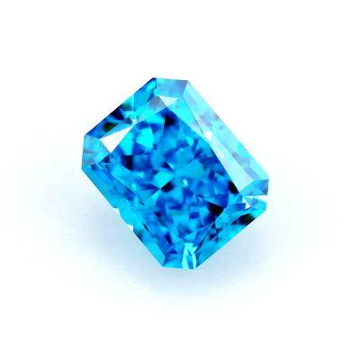 China Blue Radiant Cut CZ Star Aqua Green Blue Stone Zircon Loose Gems 6x8mm Oct For Gemstone Jewelry for sale