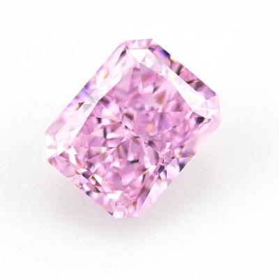 China CZ Gemstones 9*11mm Light Pink Rough Radiant Stone Loose Cut Big Star American Zircon for sale