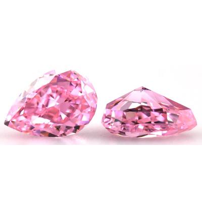 China NO American Zircon Crushed Ice Cut Pink CZ Pear Stones Loose Gemstone for sale