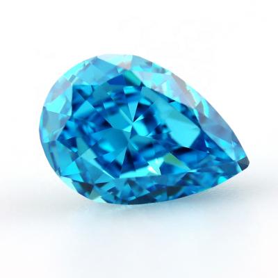 China NO Ebay Loose Gemstones Pear Cut Shape Emerald Stones Light Blue Zircon for sale