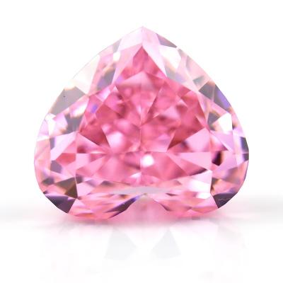 China NO Crushed Ice Cut American Pink Heart Shape Good Quality Loose Zircon Gemstone for sale