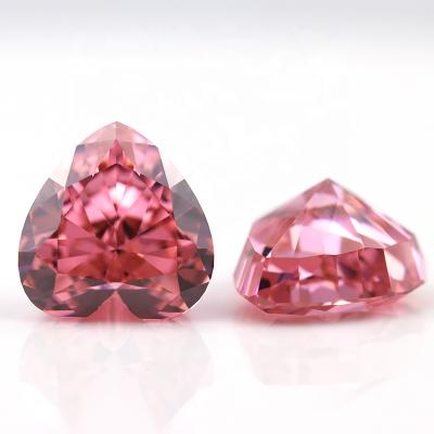 China NO Ice Flower Cut Heart Cubic Color Rhodolite Light Zircon Gemstone for sale