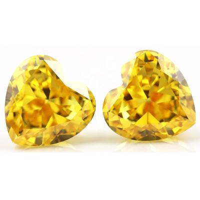 China Wholesale Yellow Gold Star Zircon Heart Cut CZ Loose Gemstone for sale