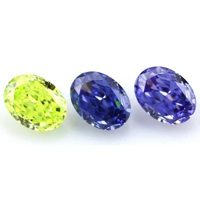 China NO High Carbon Crushed Ice Cut Apple Green, Oval Tanzanite Zircon Gemstone for sale