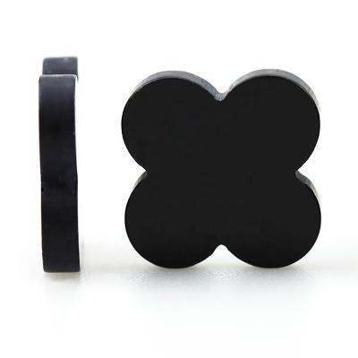 China High Quality Natural Gemstone Four Leaf Clover Black Agate Wholesale Star Sales for sale