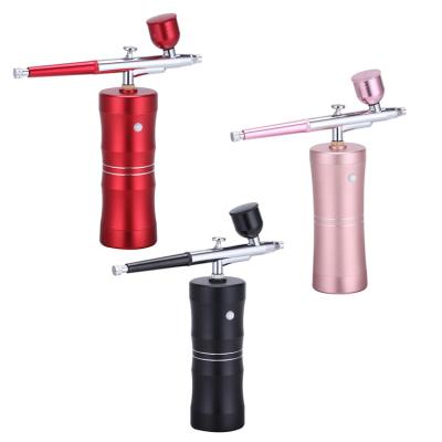 China Wholesale Rechargeable Mini Air Compressor Portable USB Airbrush Nail Starter Kit Barber Shop Rechargeable Airbrush with Spray Gun for sale