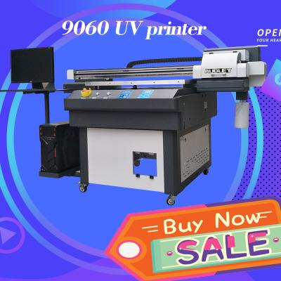 China Hotels Printing 9060 Inkjet UV LED Flatbed Printer and UV Printer with 3heads XP600/TX800 for sale