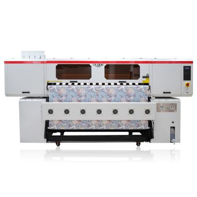 China Industrial Efficient Digital Dye Sublimation Printer Machine Upholstery Fabric Apparel F8 2.2m Large Format Printing for sale