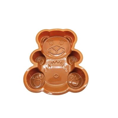 China Viable Big Bear Shape Hot Sale Silicone Cake Mold Heat Resistant For Baking for sale