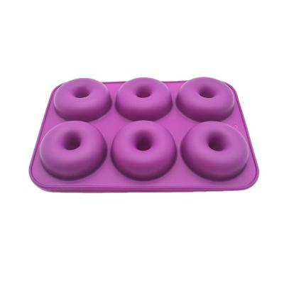 China Viable Hot Selling 6 Cavity Silicone Cake Mold Silicone Donut Heat Resistant BPA Free Mold for sale