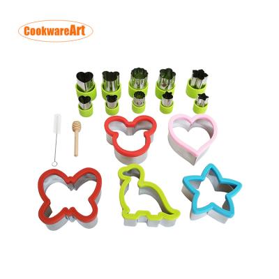 China Sustainable Amazon Sandwich Cutters Set For Kids Vegetable Fruit Cutter Shape Stainless Steel Cookie Cutter And Food Decorating Tools for sale