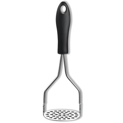 China Sustainable Food Grade Kitchen Tools Non-Slip Handle Stainless Steel Vegetable Potato Masher And Crusher for sale