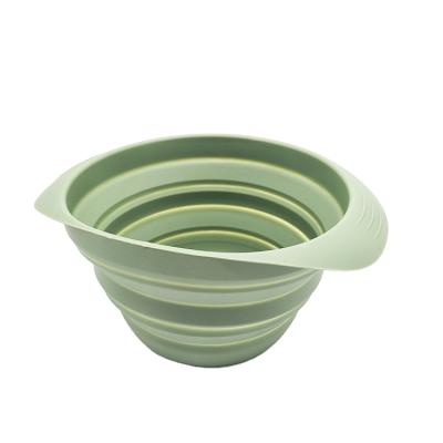 China Home Sustainable Use Kitchen Silicone Sink Fruit Basket Folding Water Filter Strainer Basket for sale