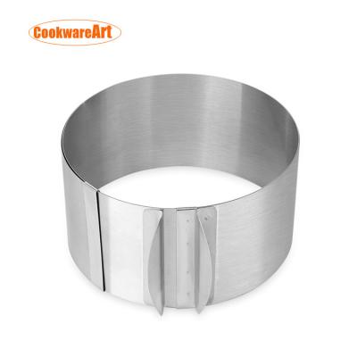 China Adjustable 6-12 Inch Stainless Steel Cake Mold Round Mousse Ring Workable for sale