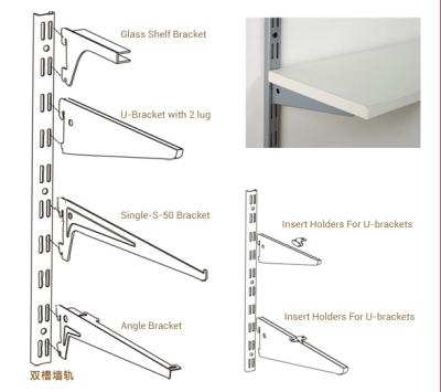 China Easy Installation Steel Wall Slotted Straight Shelf Brackets For Wooden Shelves for sale