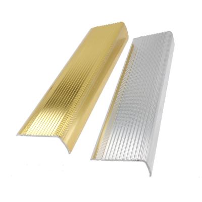 China Factory Direct Sale Modern Decorative Shiny Silver Aluminum Staircase Step Edge Guard Stair Nosing for sale