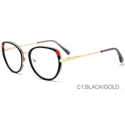 China Optical Frame Round Shape Ready In Stock Colored Acetate Frame With Metal Temple Optical Frame for sale