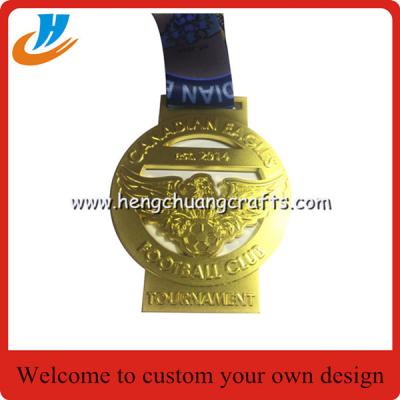 China Hollow-out shaped metal run medal/sport gold medal,shaped metal medals for sale