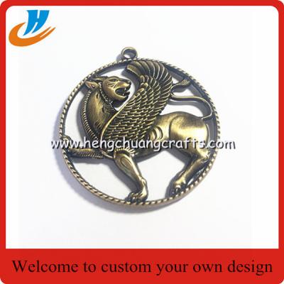 China Hollow out raised horse sports award medals, personalized embossed metal medals for sale