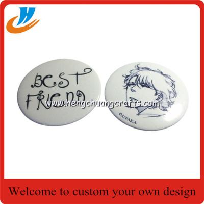 China Wholesale cheap tin button badge,60mm metal tin pin badge with custom for sale