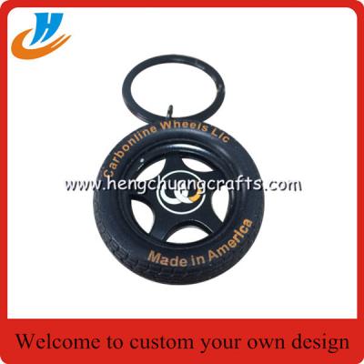 China Tyre/tire keychain custom your own logo car tyre key chain with 30mm ring for sale