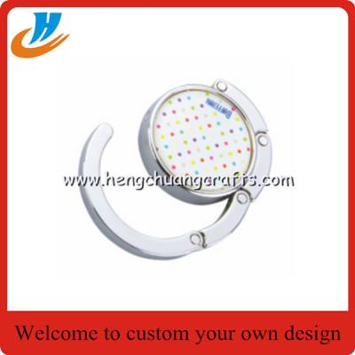 China Folding Round Bag Hanger,bag holder hook with custom print logo for sale