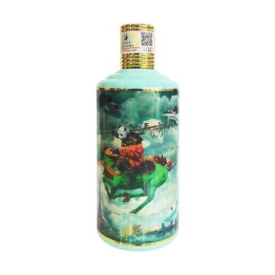 China Wholesale Drinking Moderate Own Brand Qibao Panda Brand Premium Gift Box Packaging Green Glass Liquor Bottle Chinese Liquor Drink for sale