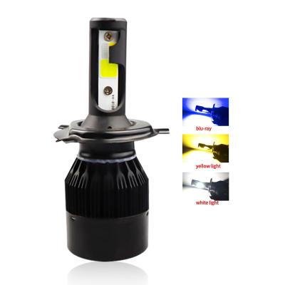 China C6 140W aluminum three colors flash 3000K 24000K 6000K h3 9005 car 9006 880 h11 automotive led headlight automobile led light c6 h11 h4 h7 headlight for sale