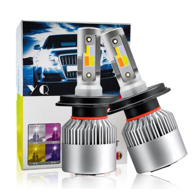 China YIMEI Factory Direct Sales 70w 12000LM C6 Four-color White Blue Yellow Aluminum Rose Light High Power Led Headlights H4 Product for sale