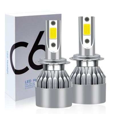 China AUTOMOBILE LAMP YIMEI factory direct sales car light accessories aluminum c6 h7 led headlight car lights led bulb headlight canbus for sale