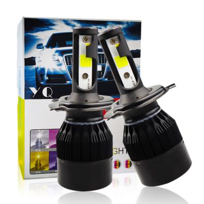 China C6 three aluminum colors 3000K mixed 4300K ​​6000K h1 h3 h7 h11 h8 h9 880 9005 9004 h13 h4 led headlight high low beam tricolor 9006 bulb for sale