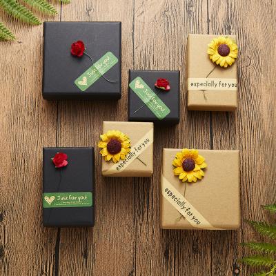 China Boxes Luxury Dry Sunflower Jewelry Gift Box Paper Cardboard Paper Jewelry Packaging Flower Packaging Box for sale