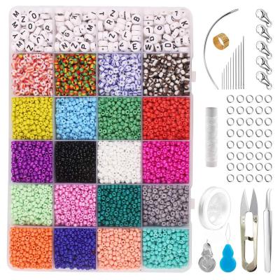 China Glass Beads Free Shipping Wholesale Jewelry Making Kit Beads Diy Craft Kit Set Glass Pony Seed Letter Alphabet Beads For Jewelry Making for sale